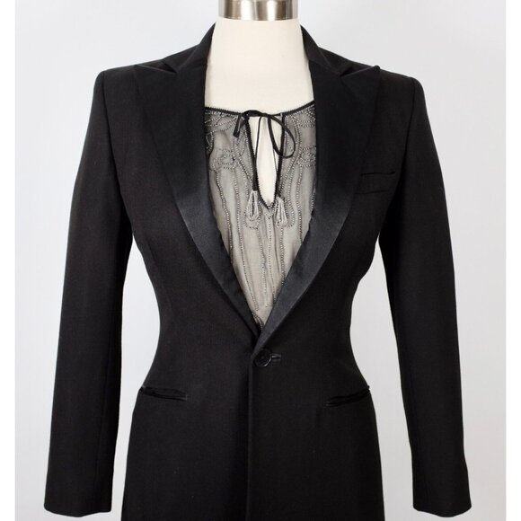 Ralph Lauren Purple Label Collection long coat 4 jacket tuxedo black - Picture 11 of 14